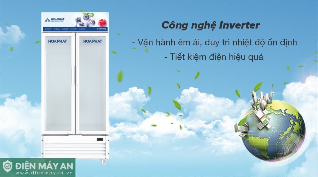 Tủ mát trưng bày Hòa Phát Inverter 723 lít HSR D8723